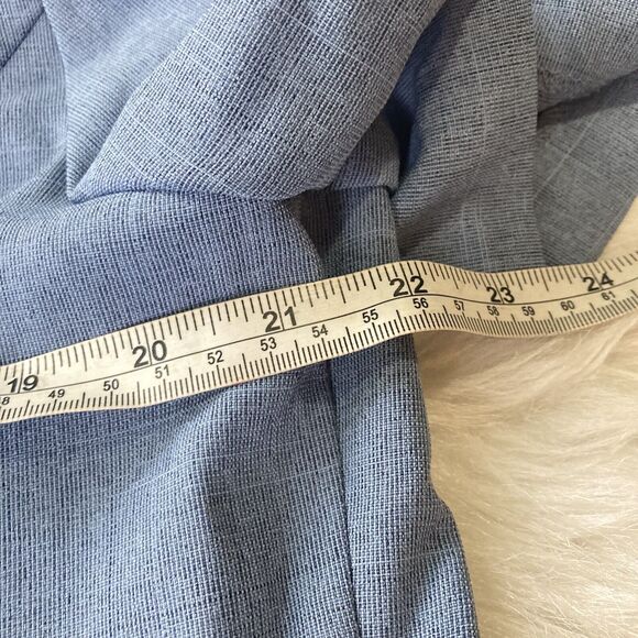 Fashion Bug Outfit Sz 16W 3 Pc Blue Blouse Pants Skirt Button Front Career Work - Picture 4 of 16